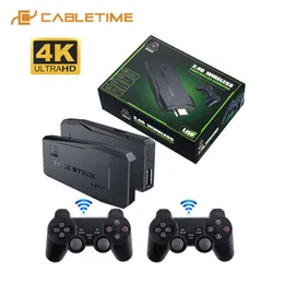 Gadgets CABLETIME Wireless Controller Video Game Console 4K HD Game Stick 10000 games 64GB Retro games For HDTV Big Screen