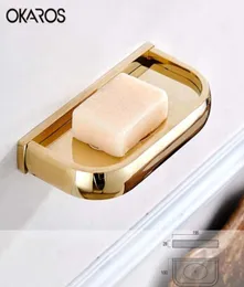 NIEUW Design Wall Monted Soap Dish Holder Solid Brass Soap Dispenser Copper Chroom Gouden Golden Golden Badkamer Accessoires2277016