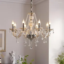 Ljuskronor Art Deco Parlor Dressing Room Vintage Crystal Chandelier LED Lamp Dining Kitchen Bar Light Luster Bedroom Cafe Lighting