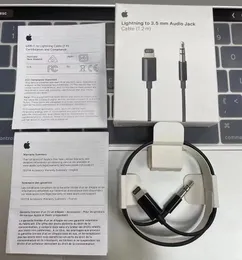 1:1 Original Packaging OEM Quality Car Audio 1.2m Cable Lightning To 3.5mm Male Jack Aux Headphone Cables Converter for Apple iphone 11 12 13 14 Pro Max with Retail Box