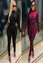 Fashion Sexy Nightclub Net Yarn Perspective Jumpsuit Women Clothing Sets Outfits For Womens Body Suits Women039s Tracksuits3776437