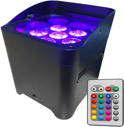 10st -appkontroll Upplysning av hex 618W 6in1 RGABW UV LED -batteriprojektor Led Par Lamp för bröllop med regntäcke4003986