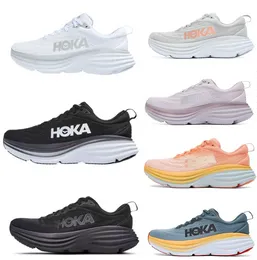 HOKA ONE Bondi 8 Running Shoes local boots online store training Sneakers Accepted lifestyle Shock absorption highway Designer beige Womens Mens shoes