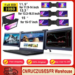 Monitors 11.9/15 inch Portable Triplescreen Monitor Laptop Expansion Screen 1920*1080 Resolution Easy Installation for 11.917in Laptop