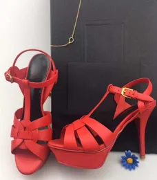 Designer vrouwen kleurrijke hakken sandalen topkwaliteit tstrap highheeled pumps 9colors dames lederen jurk enkele schoenen 9935531