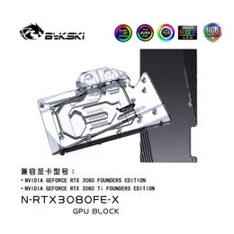 Kühlung Bykski Wasserblock Verwendung für NVIDIA RTX3080 / 3080TI FE FÜNDER Edition Video / GPU -Karte / Kupferkühler / Backplate Argb Aura