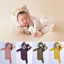 Peepsakes Born Pography Props Born Boy Girl Romper Hat Baby Romper Bodysuits Wyjmowanie Pography Props Ubranie 230526