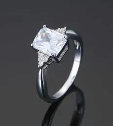 Ring Square style simple classic copper with zircon color refraction for women21152779211169