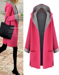Autumn wool coats woman plus size loose fat women winter clothing hooded cardigan Manteaux d039hiver pour femmes cheap trench c8593068