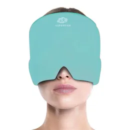 Migren kabartma jel buz kapağı, soğuk/ısı tedavisi migren buz kafa sargısı, esnek jel buz soğutma kapağı kadın ve erkek yeniden kullanılabilir buz paketi göz maskesi