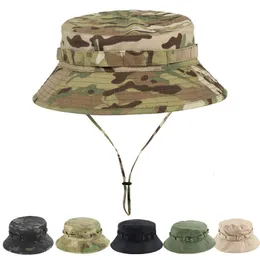 Cappelli da esterno Camo Berretto sportivo Militare Airsoft Pesca Escursionismo Caccia Pescatore Campeggio Panama Cappello da pescatore Mesh traspirante Sun Boonie Balaclava 230526