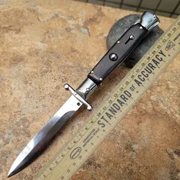 9-calowy włoski huśtawka automatyczna składana nóż drewniany nóż drewniany rączka na zewnątrz kemping przetrwanie samoobrony narzędzie EDC