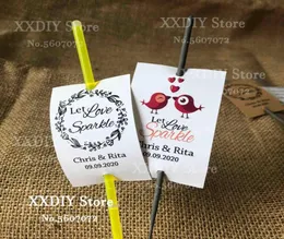 XX DIY 100PCS Let Love Sparkle Sparkler Glow Stick Tags Personalised Wedding Firework Tags Custom label 2104085498799