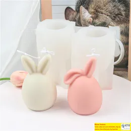Candles Happy Easter Decorations 3D Bunnies Eggshell Candle Silicone Mold Sile Rabbit Mod Making Animal Plaster Cake Chocolate
