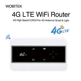 Routrar Wobitek 4G LTE Unlocked Router med SIM Card Slot Modem WiFi Portable Pocket Extern Antenna Hotspot Router Wireless Mobile