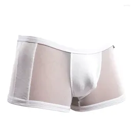 Mossa malha de roupa íntima respirável masculino u convexo Design de baixa cintura calça plana plana de verão