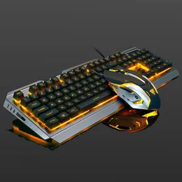Combos Waterproof Wired Mechanical RGB Backlight 3200DPI Gaming Keyboard Mouse Combos
