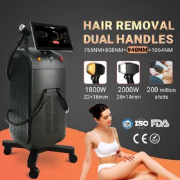 1800w Ice titanium diode laser 1064 755 808nm diodo 3 wavelengths hair removal depilacion diode laser machine 2000w