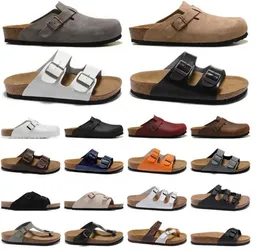 Boston-Hausschuhe, mit Leder umwickelter Kopf, Zug, Korkreste, Sohle, Designer-Slides, Freizeitschuhe, Liebhaber-Slider, Luxus-Loafer-Sandalen für Herren und Damen, Clogs, Motion-Design 77ess