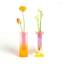 Vases High Quality Colored Acrylic Flower Small Glass For Home Decoration Wedding Gift