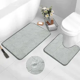 Tappetini da bagno Sedile WC in 2 pezzi antiscivolo doccia assorbente memory foam tappetino da bagno a forma di U per pavimento in moquette
