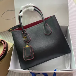 Luxury Designer Tote Bag Cross Print cowhide Handbag with dual handles and internal Keychain Iconic geometric triangle Crossbody Bag Backpack Shopping Bag Purse