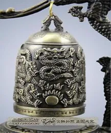 Exquisite handmade Bronze style Carved Dragon buddha Bell013906146939110