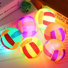 Spiky Massage Ball Dog Chew Bouncy Ball Soccer Ball formad med blinkande LED -ljus för barn Pet Toy