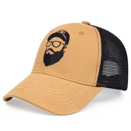 Snapbacks Mesh Beathressing Beardly Emelcodery Baseball Модная летняя повседневная регулируемая уличная хип-хоп квартира G230529