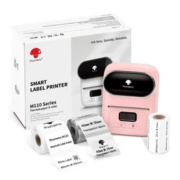 プリンターPhomemo M110ポータブルサーマルラベルプリンター1500MAHポータブルBluetoothCompatible Thermal Label Maker Printer for Business