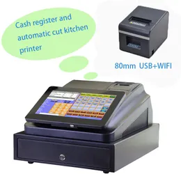 Drucker kostenlose POS -Software 10 -Zoll -Touchscreen -Registrierung mit Thermiedrucker Cash Drawer Connectable Scanner und Küchendrucker