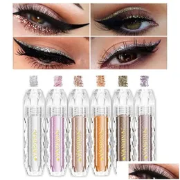 Eye Shadow Yanqina Shimmer Diamond Shadows Bright Flash Glitter Liquid Shinning Luminous Eyeshadow Cosmetics Eyes Makeup Drop Delive Dhnrs