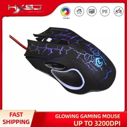 Mice HXSJ Professional Wired Gaming Mouse 5600DPI Adjustable 6 Buttons Cable USB LED Optical Gamer Mouse For PC Computer Laptop Mice
