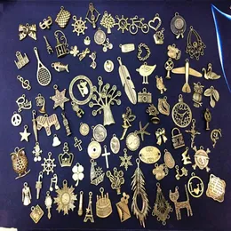 DIY Handmade Materials Antique Small Accessories Whole 96 Models Mix Jewelry Necklace Bracelet Pendants Support FBA Drop Shipp2213646