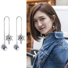 Baumeln Ohrringe S925 Silber Stud Koreanische Lange Perle Zirkon Ohr Linie Für Frauen Mode Schmuck Valentinstag
