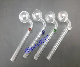 14cm Curved Glass Oil burners Glass Pipes glass dry pipes smoking pipes with different colored glass balancer3603960