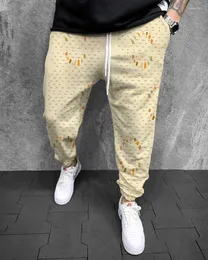 Мужские брюки мужская градиент уличной одежды 3D-печатные брюки Фитнес повседневные негабаритные xs-5xl