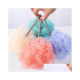 Bath Brushes Sponges Scrubbers 100Pcs Mti Colors 8G/15G/20G/30G Brushes Shower Sponge Pouf Loofahs Nylon Mesh Brush Ball Meshbath Dhced