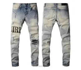 Mens Jean Man Distressed Ripped Skinny Cowboy Pant Jeans Rock Revival Trousers Straight Slim Elastic Denim Fit Moto Biker Pants PU3660426