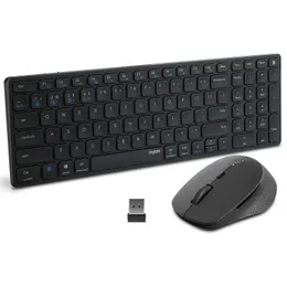 Combos Multi Device Wireless Keyboard and Mouse Combo Slim Rechargeable Keyboard and 1600 DPI Silent Mouse for Windows XP/7/8/10 Mac