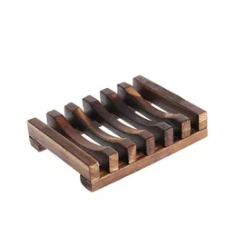 Soap Dishes 200Pcs Dhs 10.5X8X2Cm Natural Wooden Bamboo Dish Tray Holder Storage Soaps Rack Plates Box Container For Bath Shower Pla Dh6O0