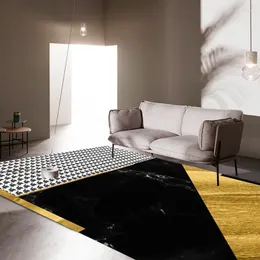 Tappeti Tappeti di lusso in oro nero per camera da letto Decorazioni per la casa Tappetino per divani Decorazione per soggiorno Tappeto per grandi superfici Tappeto per studio antiscivolo