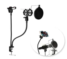 Professional Microphone Stand Mount Phone Holder with Clip for Karaoke MV Android IOS Mobile Phone Universal3686752