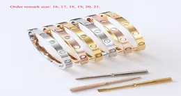 2022 carter luxury Bangle Favor female stainless steel screwdriver couple love bracelet mens fashion jewelry Valentine Day gift fo9524996