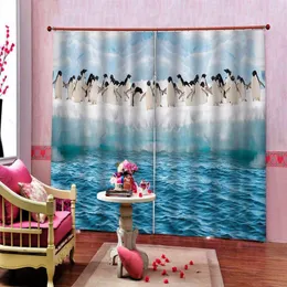 Curtain Penguins 3D Blackout Curtains Digital Print For Living Room Bedroom Window