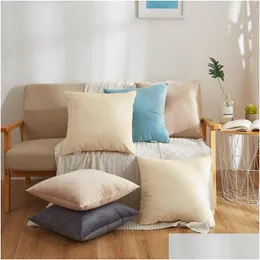 Kissen/Dekokissen Nordic Cushion Er 60X60Cm Case Big Pillows Hug Veet Custom Couch Bed Pillow Decorative Home Decor Drop Dhpr9
