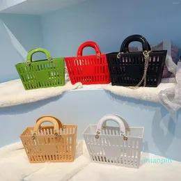 2023-Borse da sera Moda per adulti Supermercato Cestino per la spesa Design di nicchia Borsa per gelatina di grande capacità Borsa portatile da donna Tote Hollow