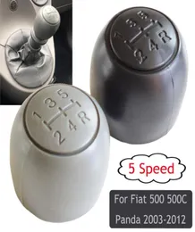 Car Styling New BlackGray Gear Shift Lever Knob Shifter Handball For 5 Speed Fit For Fiat 500 500C Panda 20032012 Gaifter Boot5056731