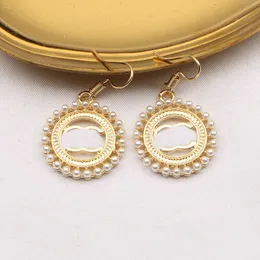 Luxury Brand Diamond Pearl Drop Dangle Earring Gold Charm Earrings Letter Barnd Fashion Earrings Designer For Women Party Gift Wedding