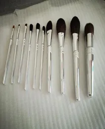 Backstage Makeup Brush Set 10 Pieces Face and Eye Essential Multitask Make Up Brush Collection Kit facial Sculpting PowderEyes S7367469